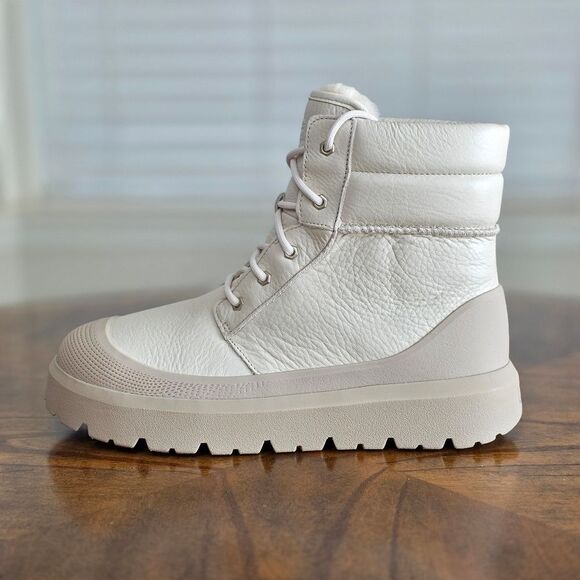 UGG Neumel High Weather Hybrid Birch White Pepper Leather Boots Men's 11 1158208 - Picture 6 of 15